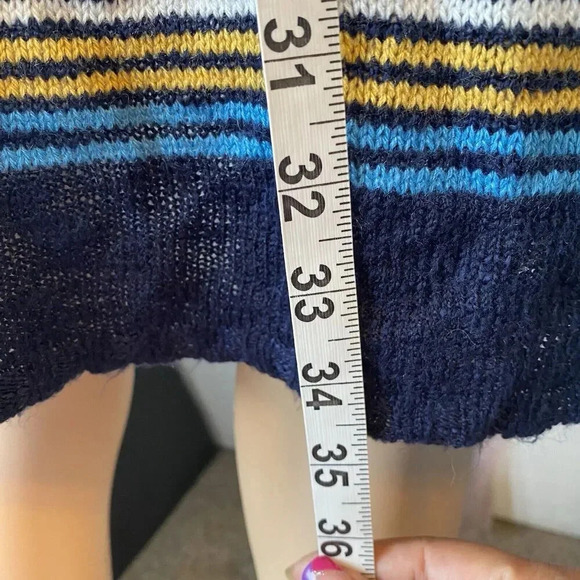 Eyeshadow Hoodie Cardigan Sweater OpenFront Womens S Navy Aztec Long Grunge Knit - Picture 4 of 9